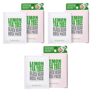 BORNTREE 檸檬茶樹去黑頭妙鼻貼, 10片, 3盒
