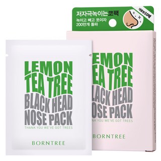 BORNTREE 檸檬茶樹去黑頭妙鼻貼, 10片, 1盒