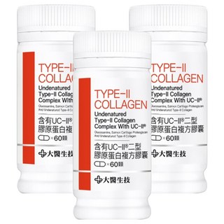 大醫生技 含有UC-II®二型膠原蛋白複方膠囊, 36g, 60顆, 3罐