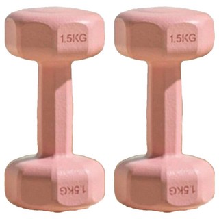 體育健身03 女士小啞鈴 18 x 9 x 10cm 櫻花粉, 1kg, 2個