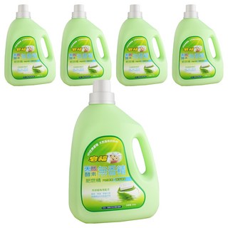 皂福 無香精天然酵素肥皂精 分解汙垢 嬰幼兒衣物適用, 2.4kg, 5瓶