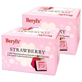 Beryl's 草莓味及牛奶雙層巧克力 60g 添加植物油, 2盒