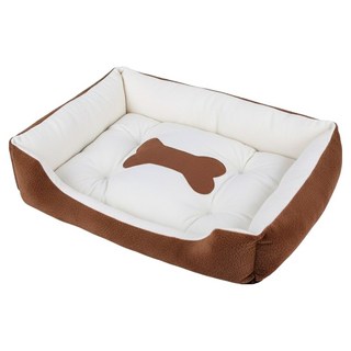 小骨頭柔軟床墊寵物窩, 棕色, 1個