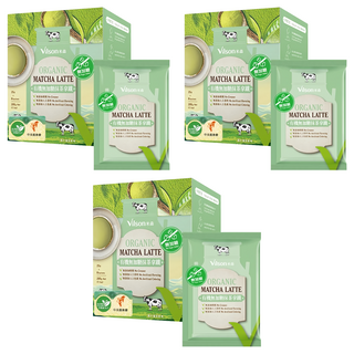 Vilson 米森 有機無加糖抹茶拿鐵, 25g, 8包, 3盒