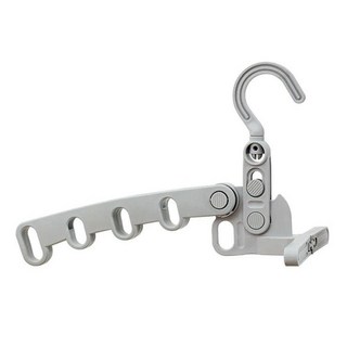 德利生活 可折疊五孔曬衣架, 灰色