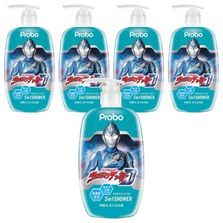 Probo 博寶兒 ULTRAMAN 活力泡泡露 胺基酸潔淨 3in1沐浴露, 500ml, 5瓶