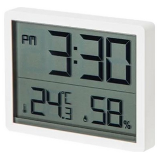 SHIMOYAMA 磁吸電子溫濕度計時鐘 附電池 8.6 x 1.3 x 6.5cm, 白色, 1個