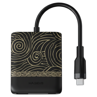 HAGiBiS Switch 便攜底座視訊擷取卡+HDMI轉換器+PD供電 SWC06S-BG, SWC06S SWC06S-BG, 黑金色, 1個