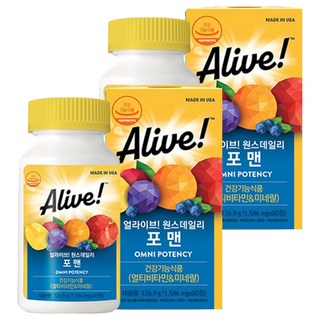 얼라이브 원스데일리 포 맨 멀티비타민, 80정, 2개