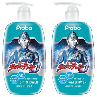 Probo 博寶兒 ULTRAMAN 活力泡泡露 胺基酸潔淨 3in1沐浴露, 500ml, 2瓶