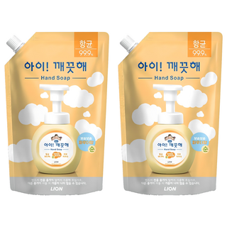 아이깨끗해 핸드워시 리필용 순 파우더향, 600ml, 2개