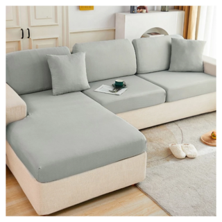 涼感新科技彈力冰絲沙發套, S(寬65~85cm x 長65~85cm 高5~20cm), 淺灰色, 1件