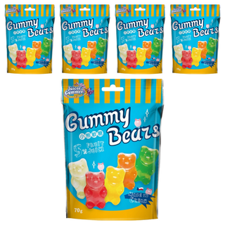 Juicee Gummee QQ軟糖 水果熊造型, 70g, 5包