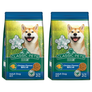 CLASSIC PETS 加好寶 成犬狗糧 2kg 含Omega 6和鋅, 雞肉口味, 2袋