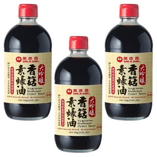 萬家香 大吟釀香菇素蠔油, 不添加焦糖色素，保證品質純正, 510g, 3瓶