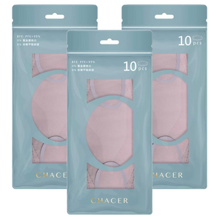 CHACER 佳和口罩 成人4D立體醫用口罩, 櫻落雪粉, 10片, 3包
