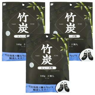 KOKUBO 小久保 鞋用竹炭除濕消臭包, 100g, 3袋