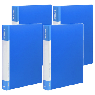 DaTaBanK 三田文具 A4標準型小3孔夾資料夾套裝 32 x 26.2 x 3.5公分 環保PP聚丙烯材質 多色可選, 藍色, 4本