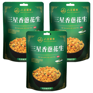 八豆聯軍 三星香蔥花生 北港芝麻油, 3包, 100g