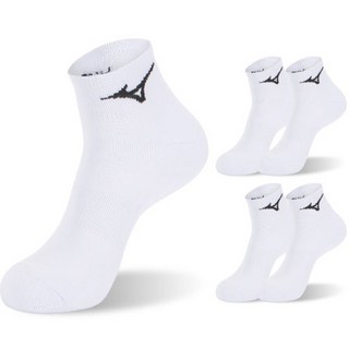 미즈노 남녀공용 러쉬 더블 쿠션 단목 양말, 화이트, 5개