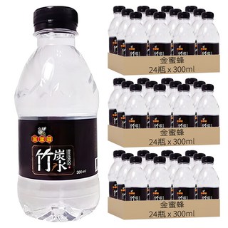 金蜜蜂 竹炭包裝飲用水 300ml, 72瓶