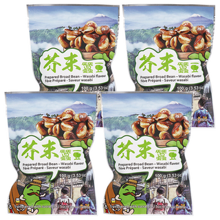 六福風味蠶豆芥末 香酥脆口台式零食, 100g, 4包