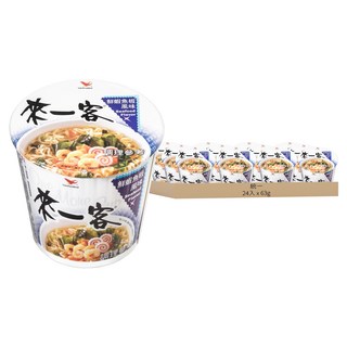 統一 來一客 鮮蝦魚板風味杯麵 63g, 24入