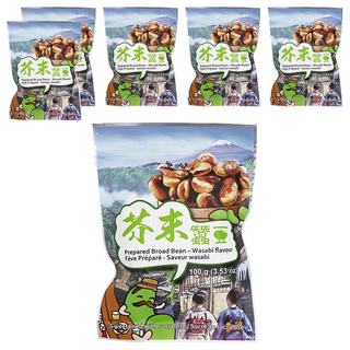 六福風味蠶豆芥末 香酥脆口台式零食, 100g, 6包