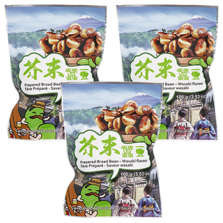 六福風味蠶豆芥末 香酥脆口台式零食, 100g, 3包