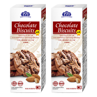 191 巧克力風味餅乾 杏仁口味 使用法國奶油 美國葡萄 荷蘭可可, 150g, 2盒