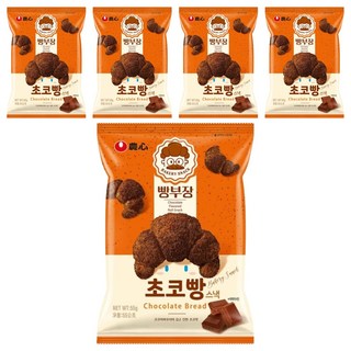 NONGSHIM 農心 麵包部長 可頌造型餅乾巧克力味, 55g, 5包