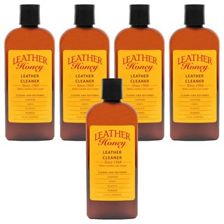 LeatherHoney 皮革清潔液 清潔和修復皮革 適用於皮革、人造皮革、橡膠、塑料、乙烯基, 237ml, 5瓶