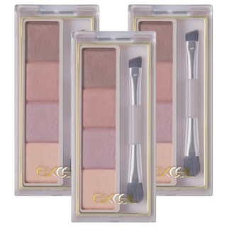 日本 excel 四色眉粉盤 #EP04, 冬季紫紅, 3個