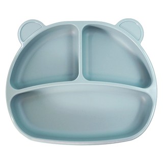 Bebelock 吸附型重磅餐盤 韓國製矽膠材質 底部吸盤設計, 夜月灰, 1個