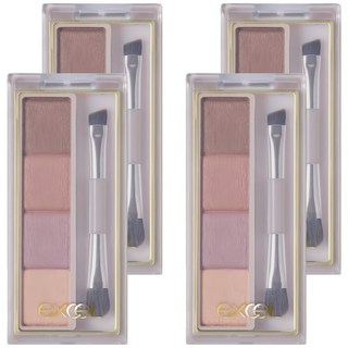 日本 excel 四色眉粉盤 #EP04, 冬季紫紅, 4個