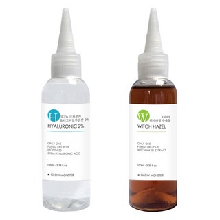 [純素美妝] Glow Monster 頂級金縷梅萃取物 100ml + 3Kda 寡聚玻尿酸 2% 原液 100ml, 單一顏色, 1套