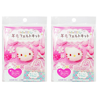 Hello Kitty DIY 羊毛氈套件 Needle Felt Kit Parts, 2個