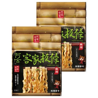 阿舍食堂 客家粄條 辣味 勁寬板條口感 蛋奶素 Q彈麵體, 475g, 2袋