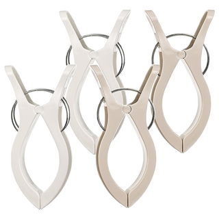 FaSoLa日本強力雙彈簧大型棉被曬夾 1包4個, 1套, 奶油白 + 白色