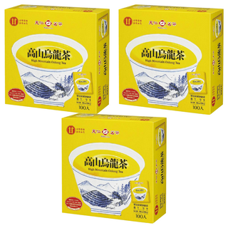 天仁茗茶 高山烏龍茶 輕發酵 無糖無香料 單獨防潮包裝, 2g, 100包, 3盒