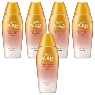 SKIN AQUA 水潤肌 超保濕極效防禦防曬露 SPF50+ PA++++ 持久防曬 清爽不黏膩, 100g, 5瓶