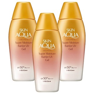 SKIN AQUA 水潤肌 超保濕極效防禦防曬露 SPF50+ PA++++ 持久防曬 清爽不黏膩, 100g, 3瓶