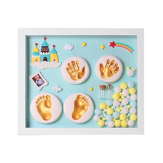 寶寶手足印紀念相框, 33 x 28cm, 天空之城 藍色, 1個