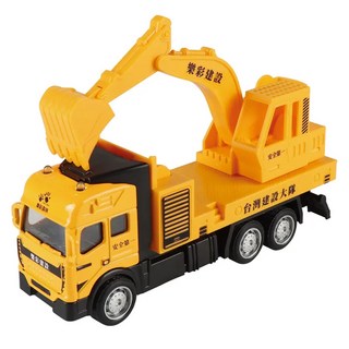 love color 樂彩森林 聲光迴力車 挖土機, 黃色, 1盒, 25 x 8 x 13.5cm