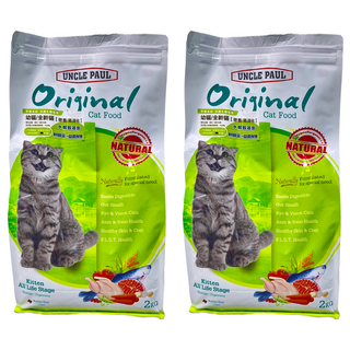 保羅叔叔 貓飼料 幼貓, 雞肉 + 鮭魚, 2kg, 2袋