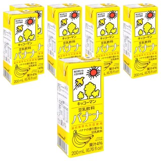 KIKKOMAN 龜甲萬 豆乳 香蕉風味 果汁4%, 200ml, 6入