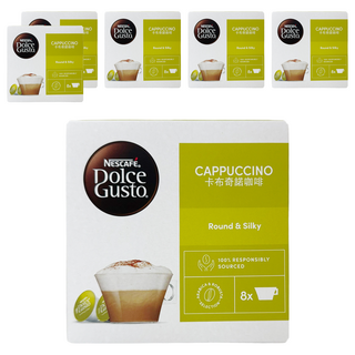 NESCAFE 雀巢咖啡 Dolce Gusto 多趣酷思卡布奇諾咖啡膠囊 在家享受綿密奶泡與濃郁咖啡, 23.3g, 16顆, 6盒