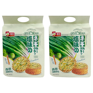 福伯 香蔥薄脆餅 酥香口感, 260g, 2包