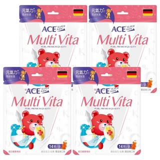 ACE SUPER KIDS 綜合維他命軟糖 德國進口 10種維生素 14顆/袋, 2.8g, 4包