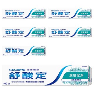 SENSODYNE 舒酸定 長效抗敏深層潔淨牙膏, 100g, 6條